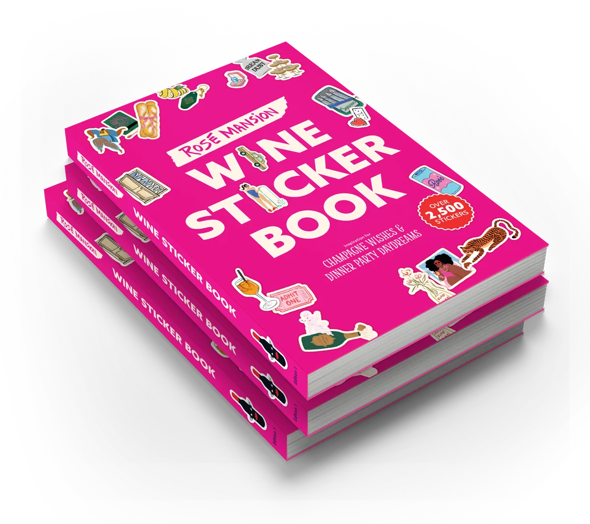 A stack of three Wine Sticker Books